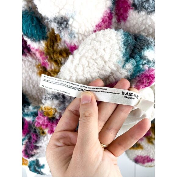 ANTHROPOLOGIE Saturday Sunday Rosemarie Hooded Sherpa Jacket Teddy Sweater Flora - Picture 9 of 12